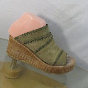 A.S.98 Women’s Nelson Slip On Wedge Sandal Green EU 37 US 6.5-7